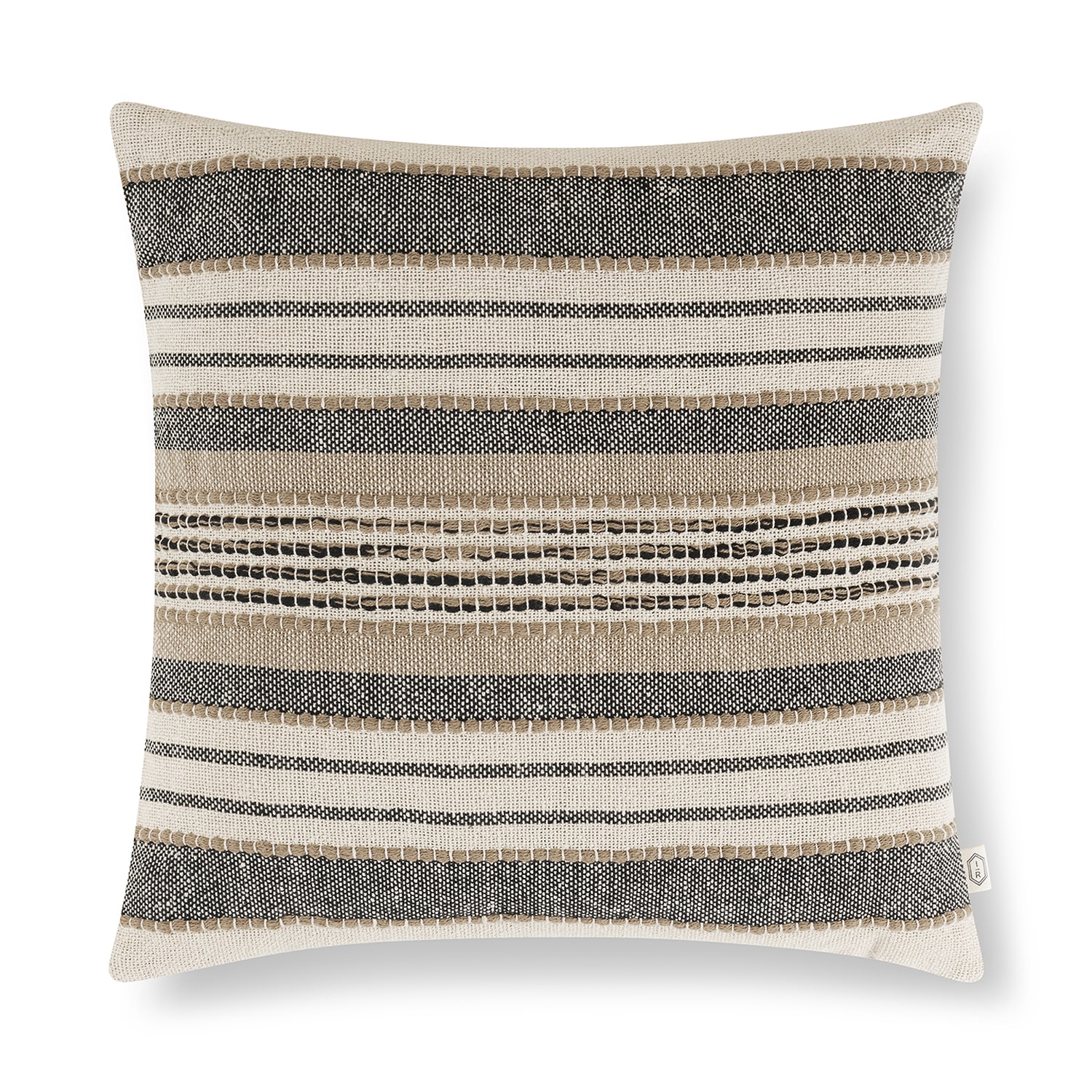 Indigo Road by Egypt Sherrod Azzo Multi-Weave Stripe 100% Cotton Square Throw Pillow
