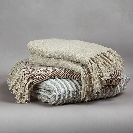 Indigo Road by Egypt Sherrod Olema Loose Weave Tasseled Linen Blend Midweight Throw