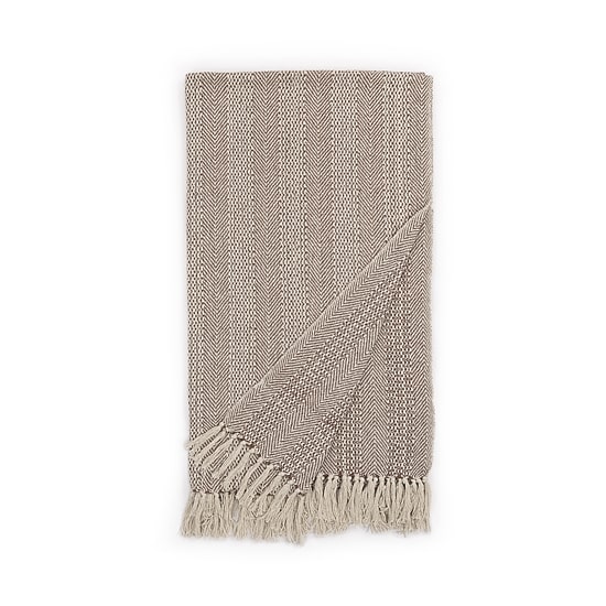 Indigo Road by Egypt Sherrod Anella Chevron Stripe Tasseled Cotton Rich Midweight Throw