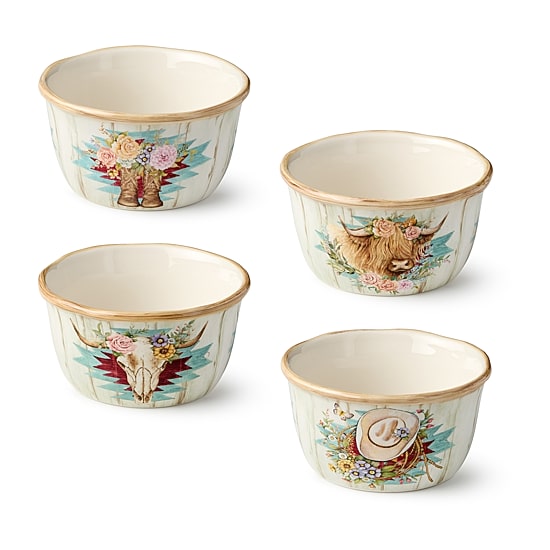 Certified International Rosewood 4-pc. Ceramic Ice Cream Bowl