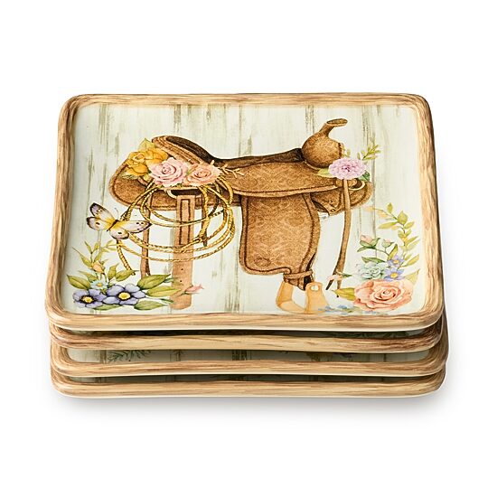 Certified International Rosewood 4-pc. Ceramic Appetizer Plate