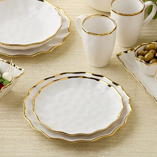 Certified International Regency Gold 4-pc. Porcelain Salad Plate
