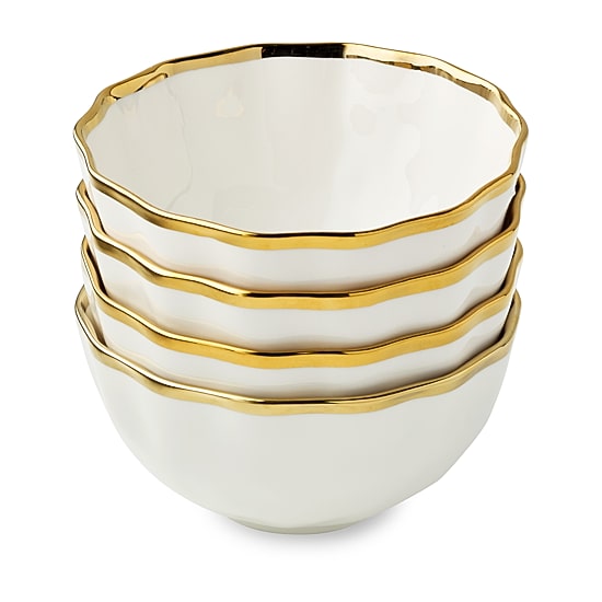 Certified International Regency Gold 4-pc. Porcelain Cereal Bowl