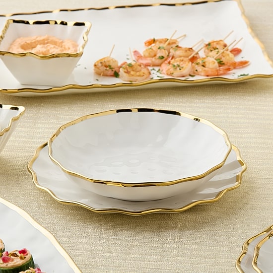 Certified International Regency Gold 4-pc. Porcelain Soup Bowl