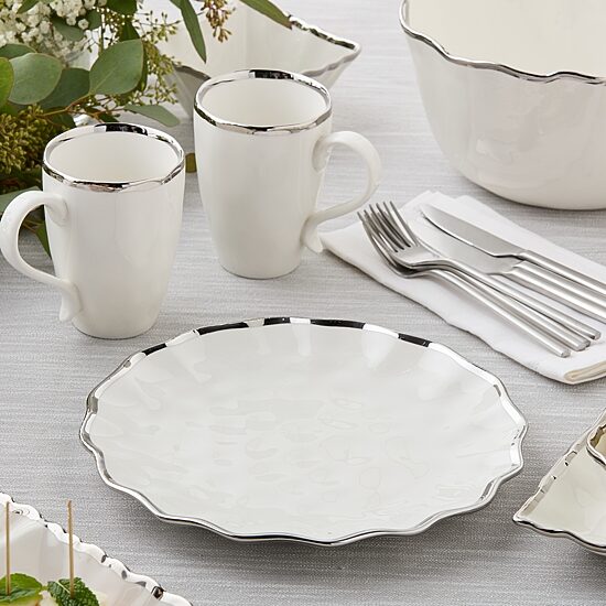 Certified International Regency Silver 4-pc. Porcelain Dinner Plate