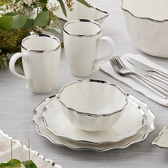 Certified International Regency Silver 4-pc. Porcelain Dinner Plate