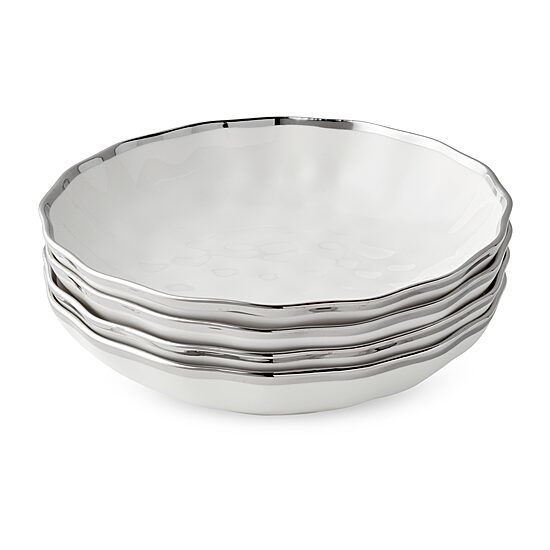 Certified International Regency Silver 4-pc. Porcelain Soup Bowl