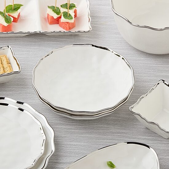Certified International Regency Silver 4-pc. Porcelain Soup Bowl