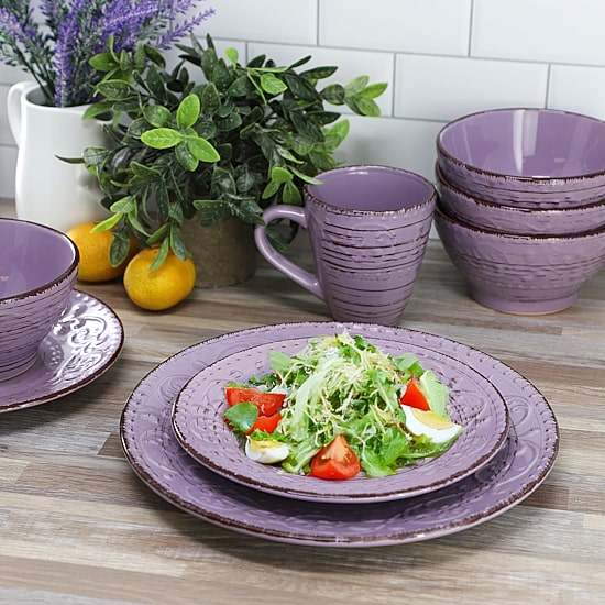 Elama Malibu Mica 16-pc. Stoneware Dinnerware Set