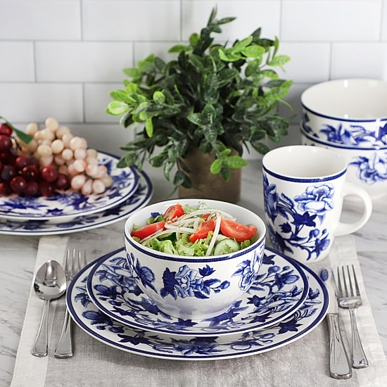 Elama Cattleya 16-pc. Porcelain Dinnerware Set