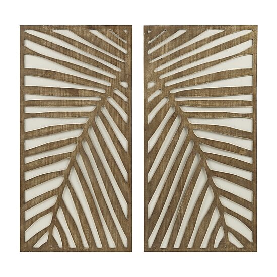 Madison Park Birch Palms Two-Tone Wood Panel 2-pc. Wall Art Set