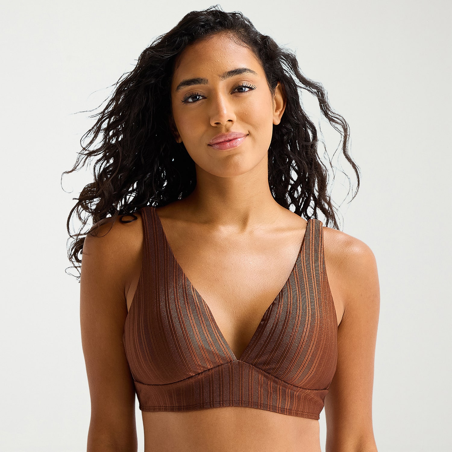 Mynah Womens Adjustable Straps Bralette Bikini Swimsuit Top