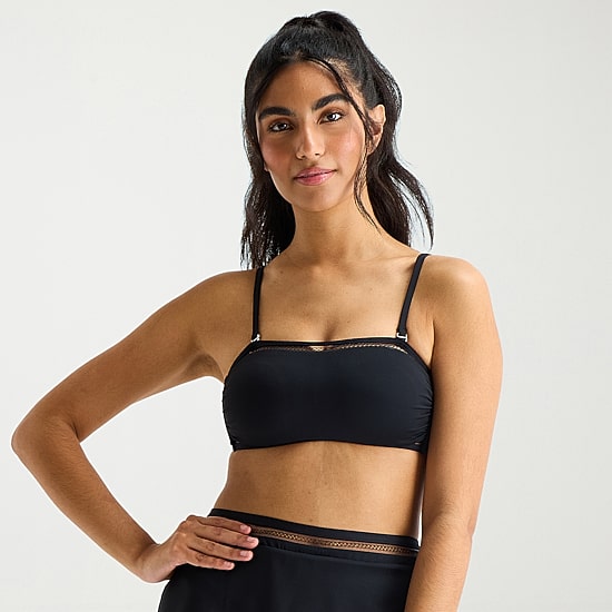 Mynah Womens Adjustable Straps Bandeau Bikini Swimsuit Top