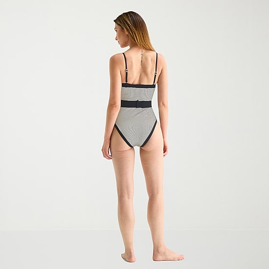 Mynah Womens Textured Cheeky One Piece Swimsuit