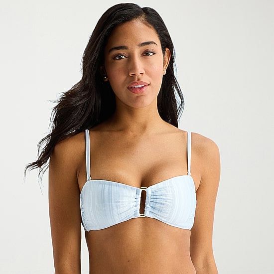 Mynah Womens Adjustable Straps Bandeau Bikini Swimsuit Top