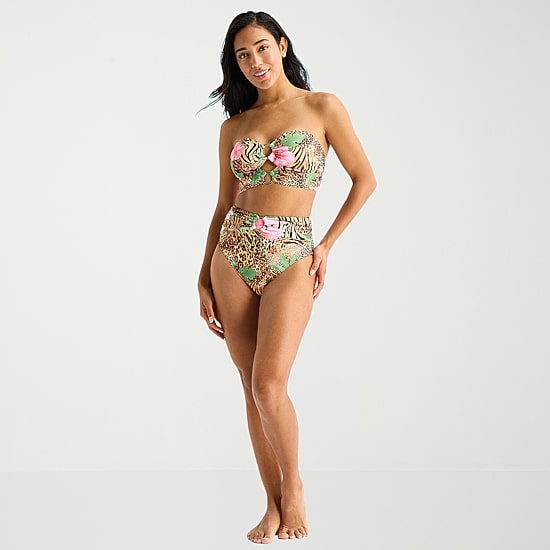 Mynah Womens Removable Straps Midkini Swimsuit Top