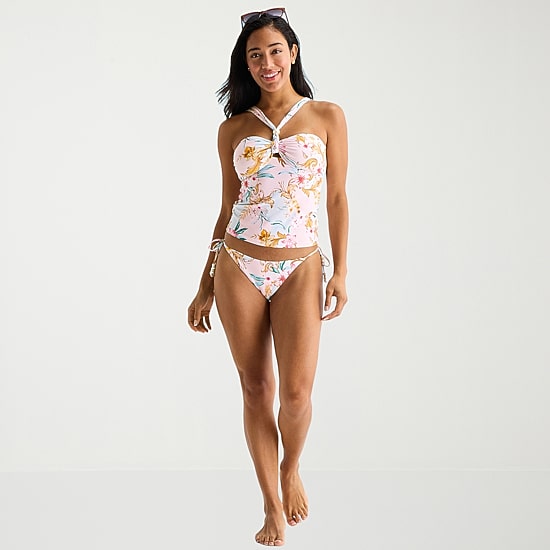 Mynah Womens Lined Floral Cheeky Bikini Swimsuit Bottom