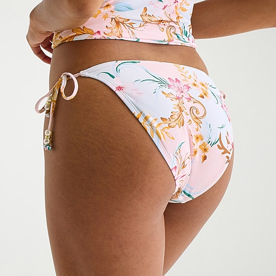 Mynah Womens Lined Floral Cheeky Bikini Swimsuit Bottom