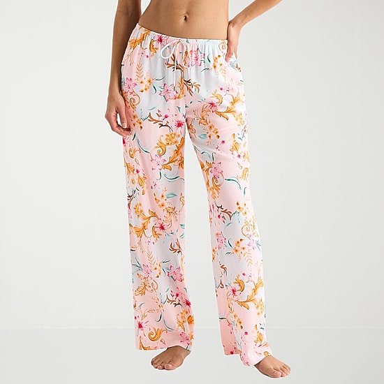 Mynah Womens Floral Pants Swimsuit Cover-Up