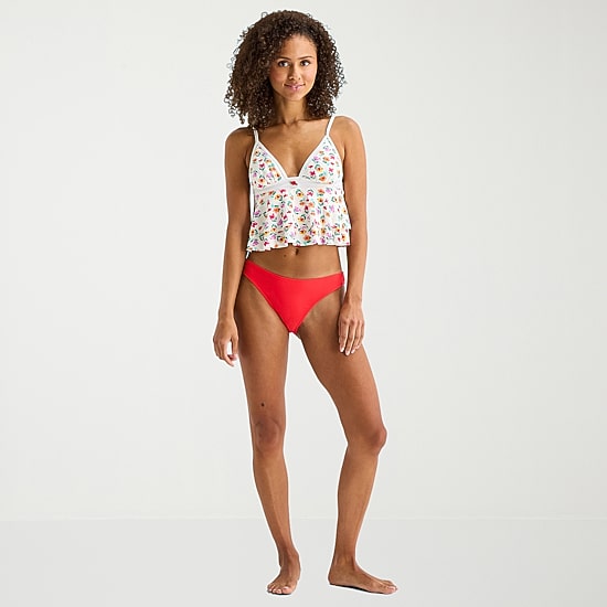 Arizona Womens Floral Juniors Midkini Swimsuit Top