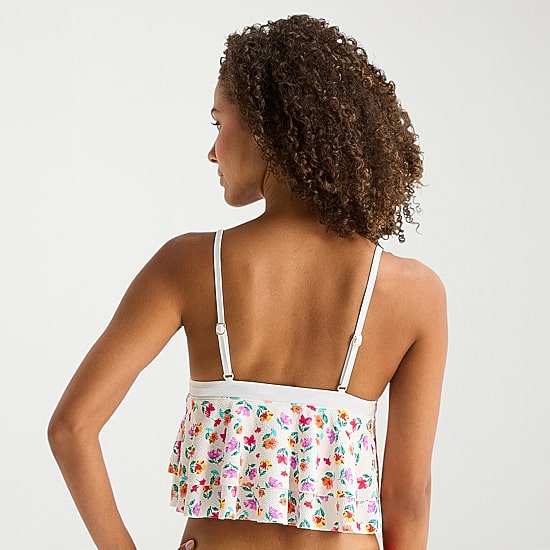 Arizona Womens Floral Juniors Midkini Swimsuit Top