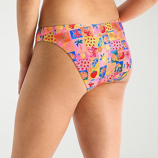 Arizona Womens Lined Tropical Juniors Cheeky Hipster Bikini Swimsuit Bottom