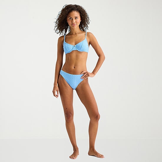 Arizona Womens Lined Textured Chevron Juniors Cheeky Hipster Bikini Swimsuit Bottom