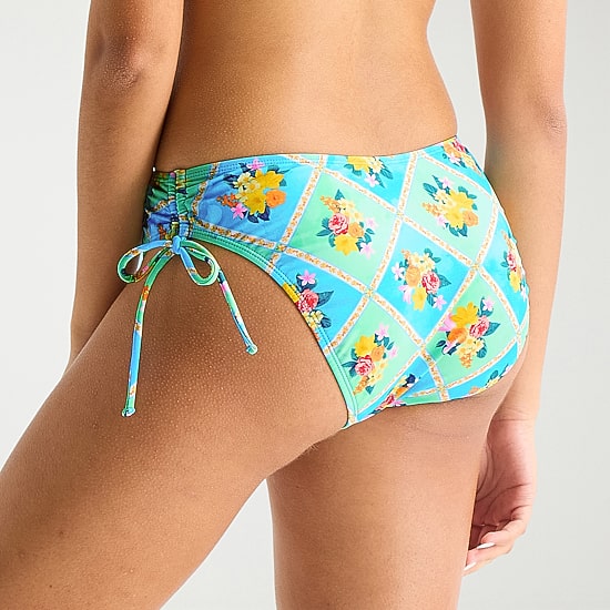 Arizona Womens LINED Patchwork Juniors Moderate Coverage Bikini Swimsuit Bottom
