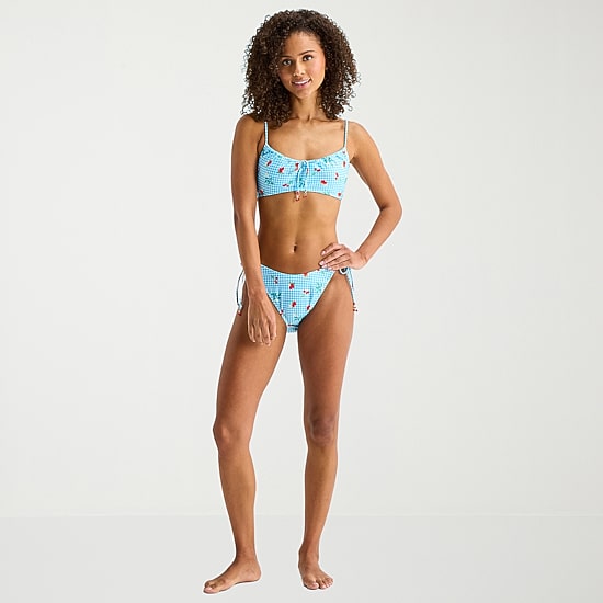 Arizona Womens Adjustable Straps Gingham Juniors Bralette Bikini Swimsuit Top
