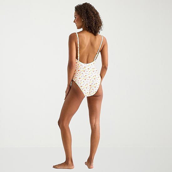 Arizona Womens Juniors Cheeky One Piece Swimsuit