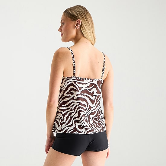 Sonnet Shores Womens Animal Tankini Swimsuit Top