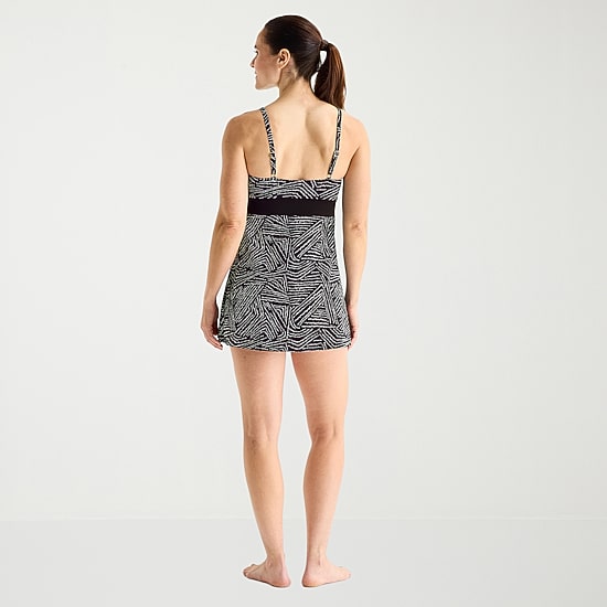 Sonnet Shores Womens Tropical Striped Swim Dress