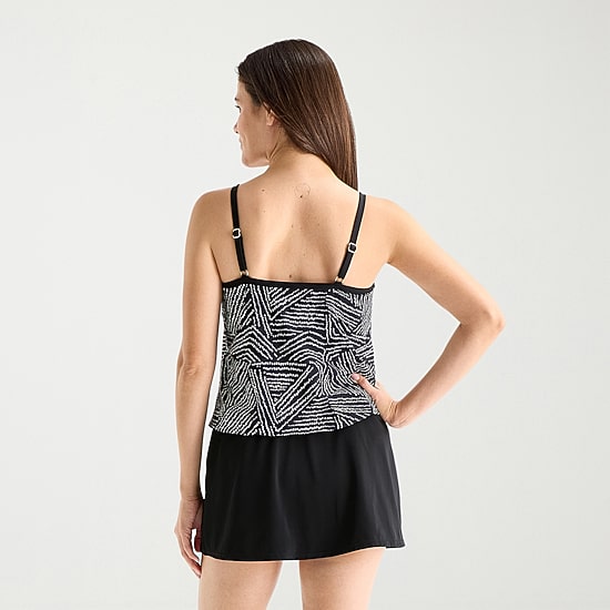 Sonnet Shores Womens LINED Striped Tankini Swimsuit Top