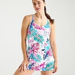 jcp swim dress Sonnet Shores Womens Floral Swim Dress, Color: La Vida Rosa Turq