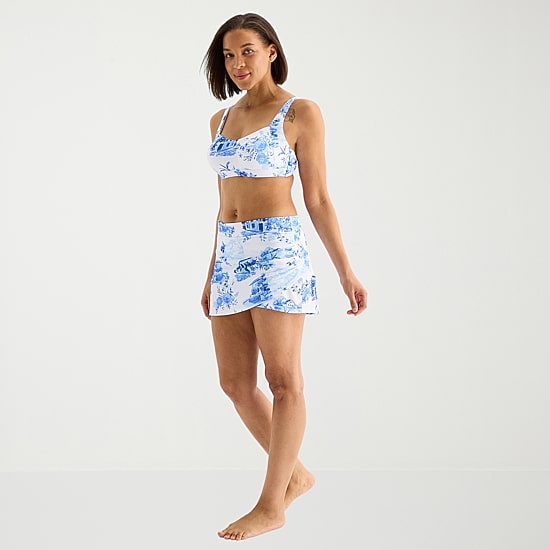 Liz Claiborne Womens Adjustable Straps Bandeau Bikini Swimsuit Top