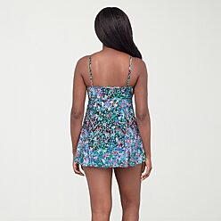 jcp swim dress Denim & Co. Beach Square Neck with Separate Brief 82% Polyester Miraclesuit Side-Ruched Swim Dress -
