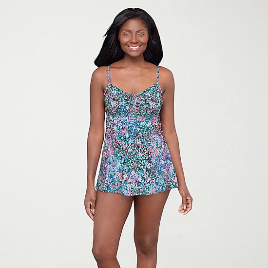 Sonnet Shores Womens Dots Swim Dress