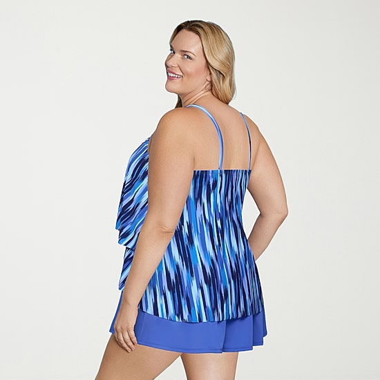 Sonnet Shores Womens Built In Bra Tankini Swimsuit Top