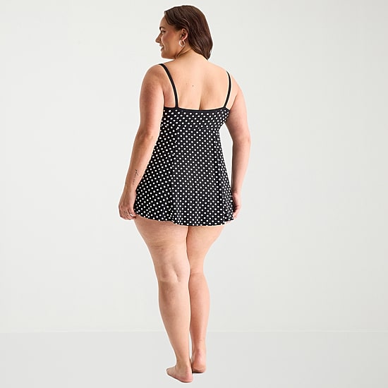 Sonnet Shores Womens Dots Plus Swim Dress