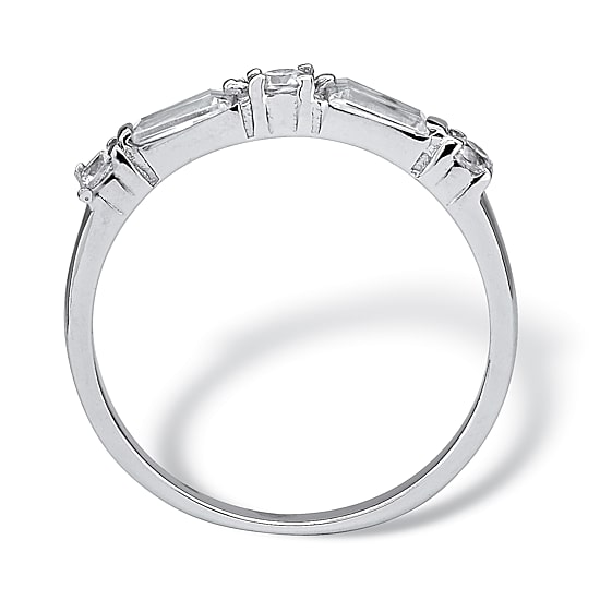 DiamonArt® 2MM 1 CT. T.W. White Cubic Zirconia Sterling Silver Round Band