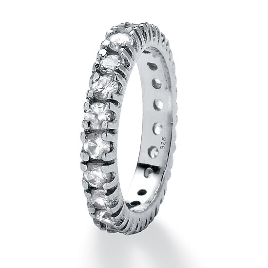 DiamonArt® 3.5MM 2 CT. T.W. White Cubic Zirconia Sterling Silver Round Band