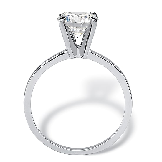 DiamonArt® Womens 2 CT. T.W. White Cubic Zirconia Sterling Silver Round Engagement Ring