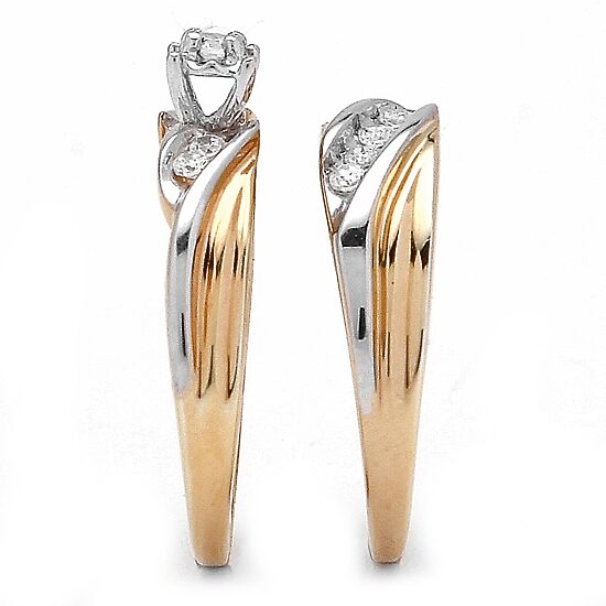 DiamonArt® Womens 1/4 CT. T.W. White Cubic Zirconia 18K Gold Over Silver Bow Bridal Set