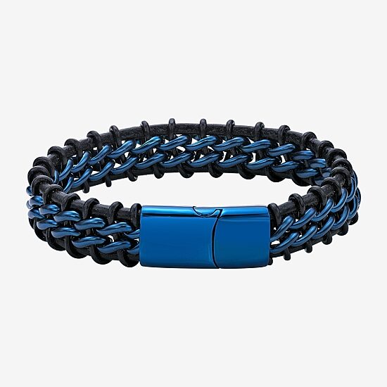 Mens Stainless Steel 8 1/2 Inch Solid Braid Chain Bracelet
