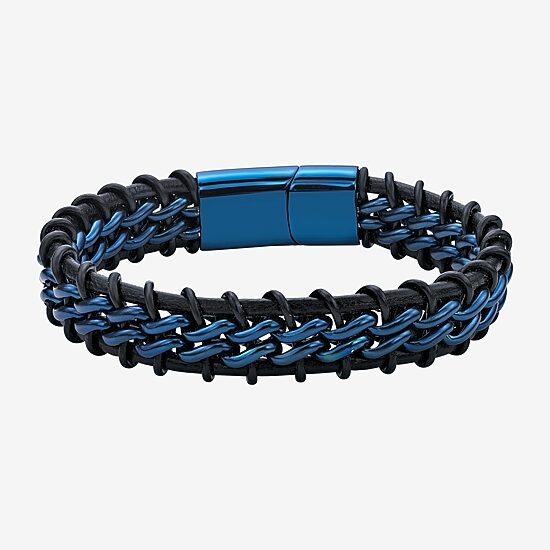 Mens Stainless Steel 8 1/2 Inch Solid Braid Chain Bracelet