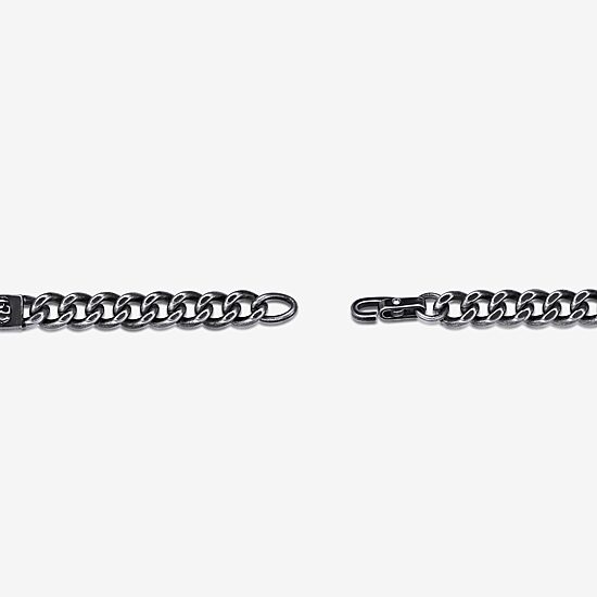 Mens Stainless Steel 9 Inch Solid Curb Skull Id Bracelet