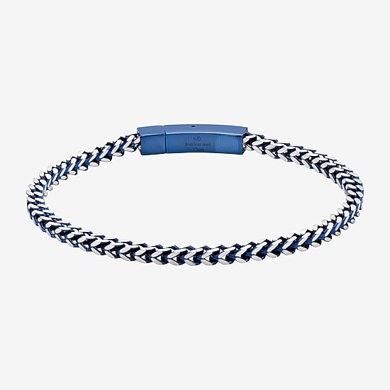 Mens Stainless Steel 9 Inch Solid Chain Bracelet