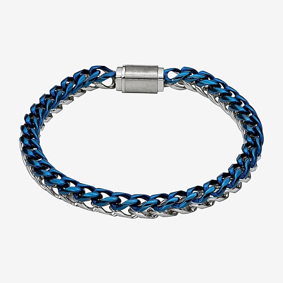 Mens Stainless Steel 9 Inch Solid Chain Bracelet