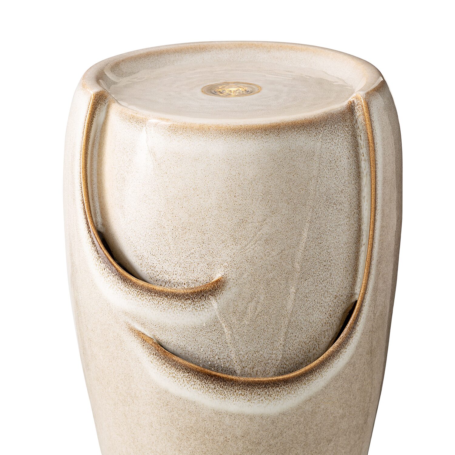 Glitzhome 21.25" Ceramic Pot Outdoor Fountains