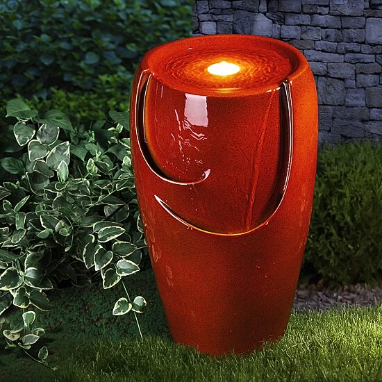 Glitzhome 21.25" Ceramic Pot Outdoor Fountains